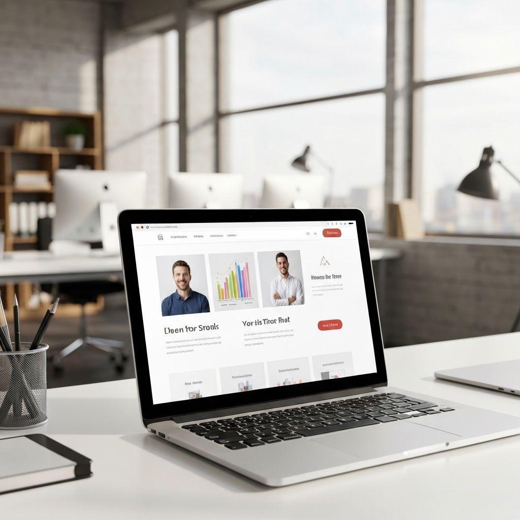 Professional website displayed on a laptop